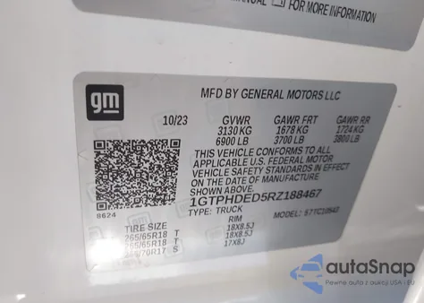 2024 GMC Sierra 1500 2Wd Short Box Slt из США, поврежденный, VIN 1GTPHDED5RZ188467